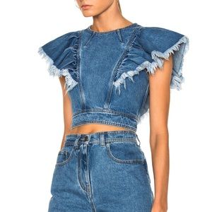 Philosophy di Lorenzo Serafini Crop denim top